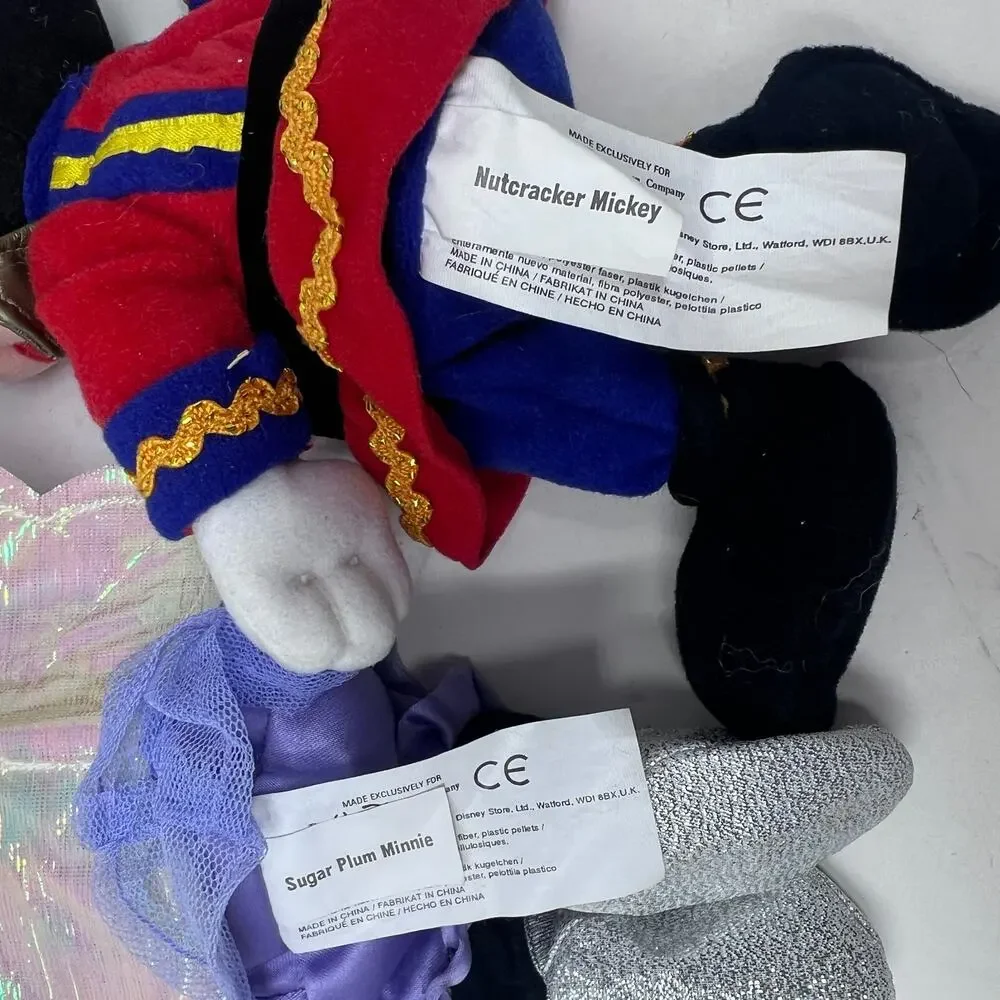 Disney Bean Bag‎ Plush Lot Scarecrow Mickey Pilgrim Pooh Sugar Plum Minnie NWT